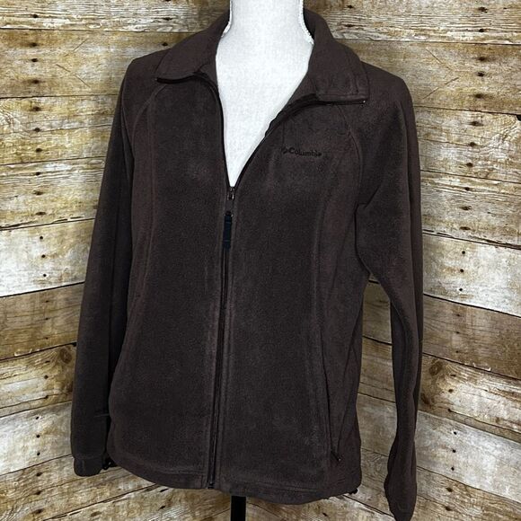 COLUMBIA WOMEN'S BENTON SPRING FULL ZIP BROWN COZY FLEECE JACKET SIZE MEDIUM - Picture 1 of 8